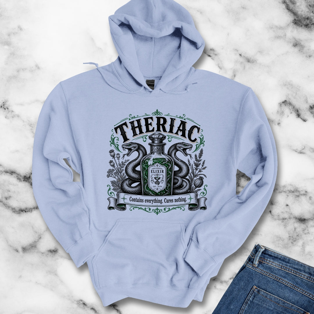 Theriac Contains Everything Cures Nothing Hoodie