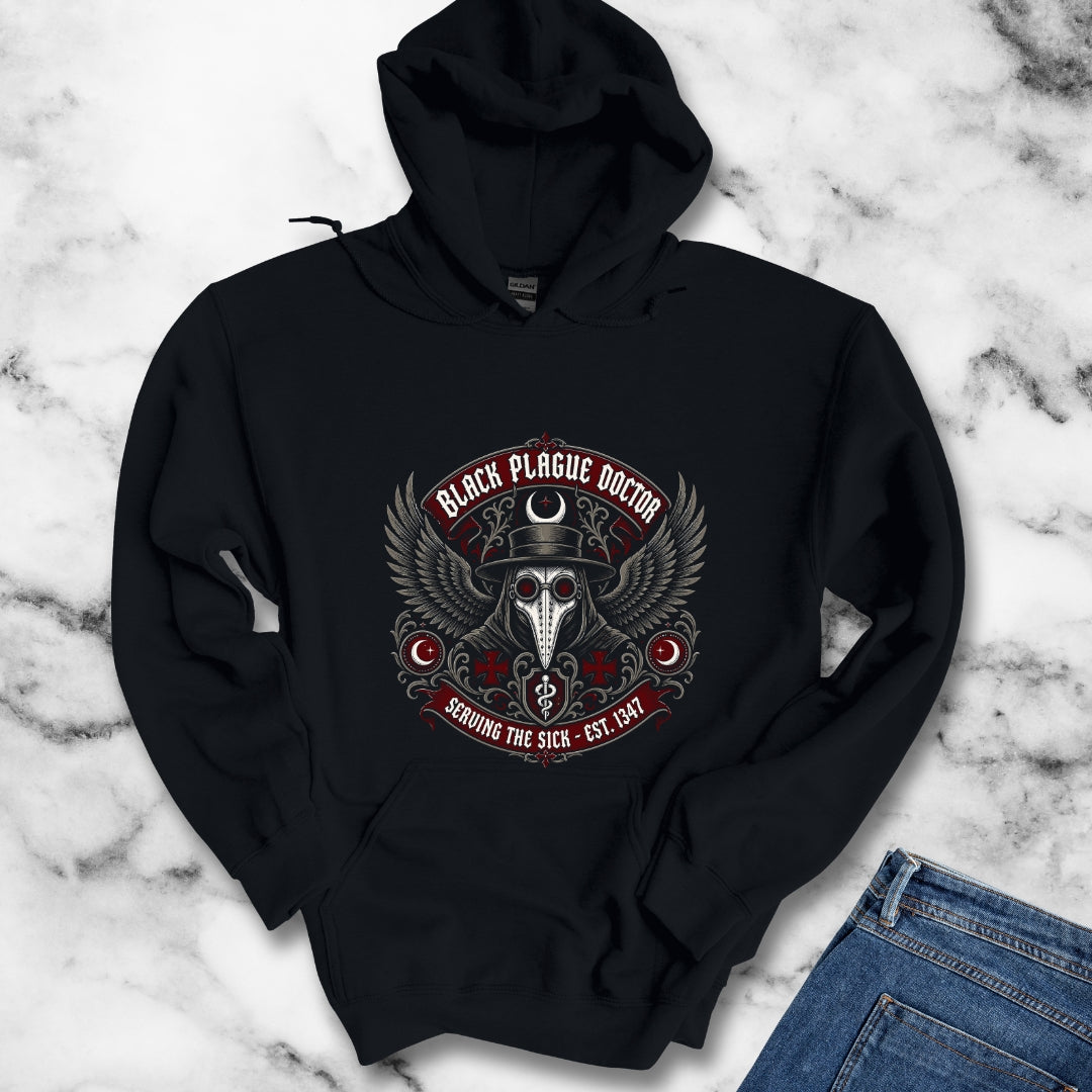 Black Plague Doctor Serving the Sick Hoodie