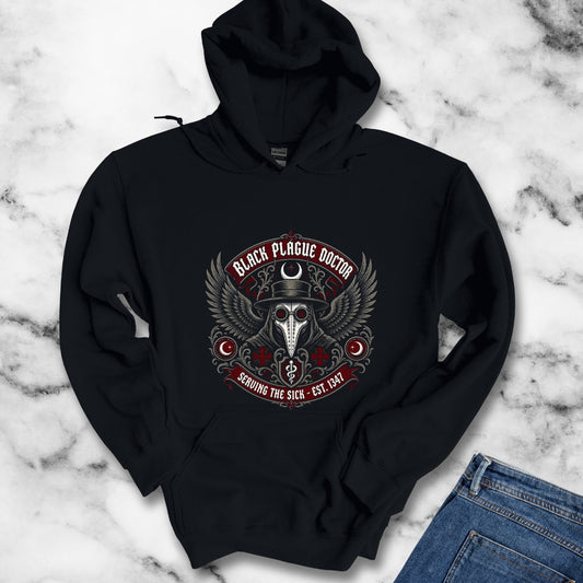 Black Plague Doctor Serving the Sick Hoodie