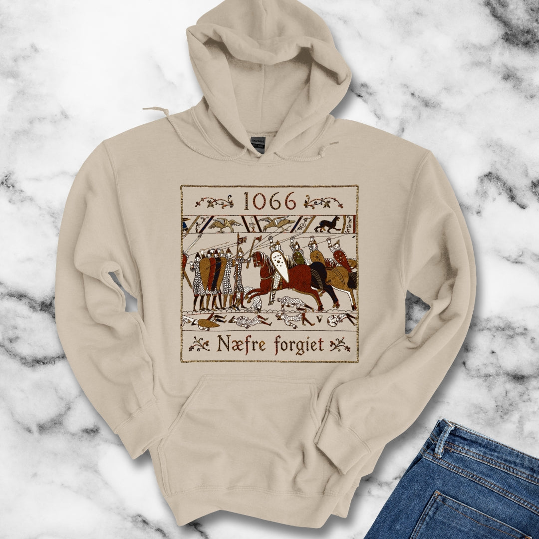 1066 Never Forget Old English Tapestry Hoodie