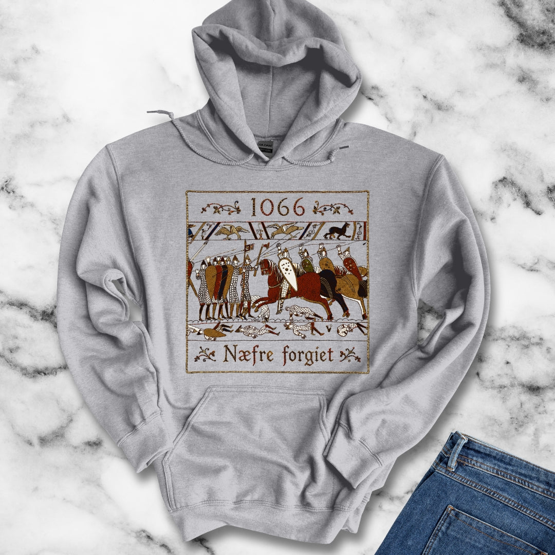 1066 Never Forget Old English Tapestry Hoodie