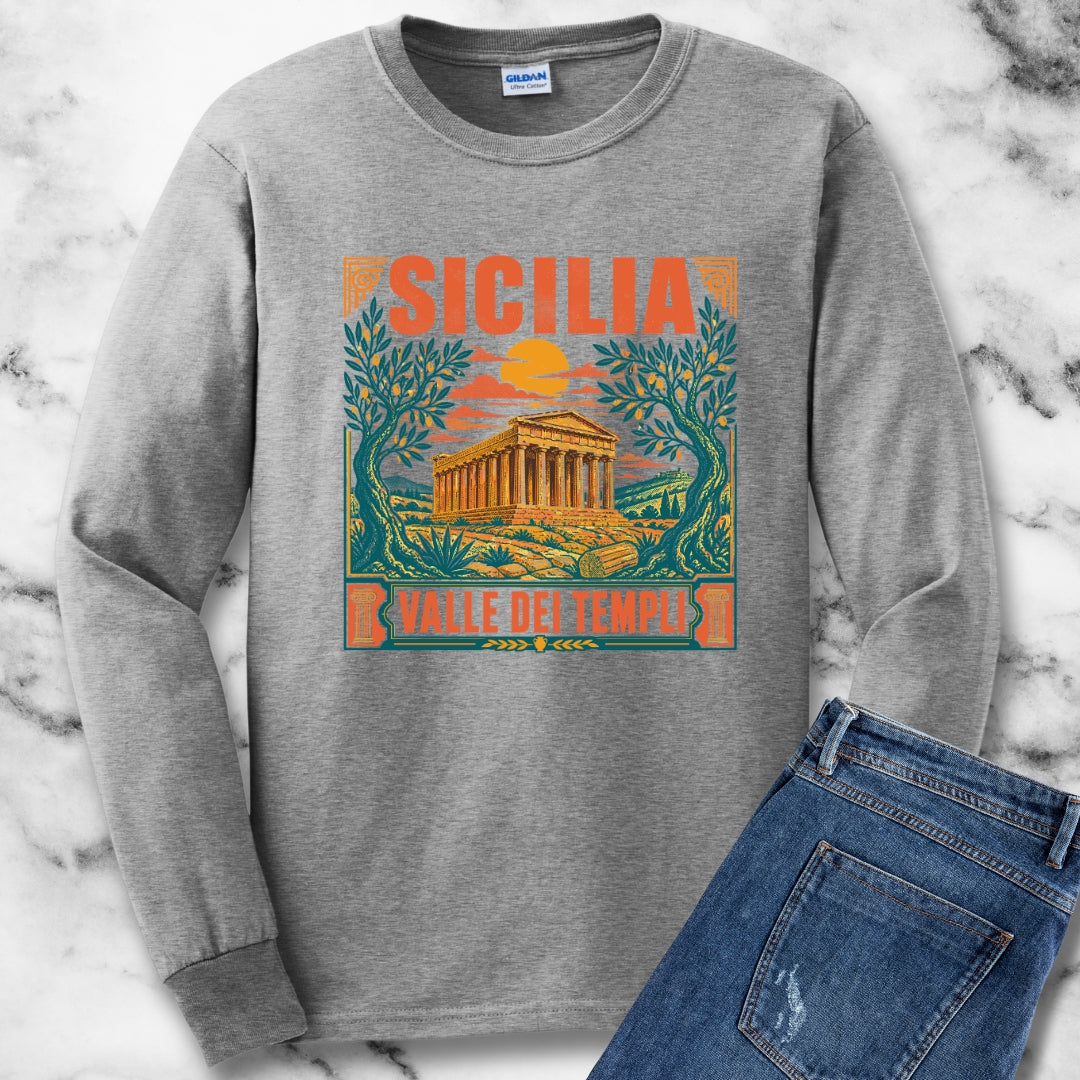 Agrigento Valley of the Greek Temples Unisex Long Sleeve Tee