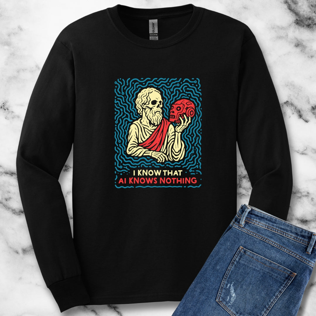 Socrates AI Knows Nothing Unisex Long Sleeve Tee
