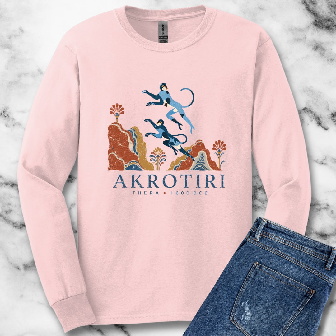Blue Monkeys Santorini Akrotiri Unisex Long Sleeve Tee
