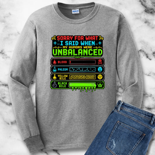 8 Bit Sorry for What I Said Humors Unisex Long Sleeve Tee
