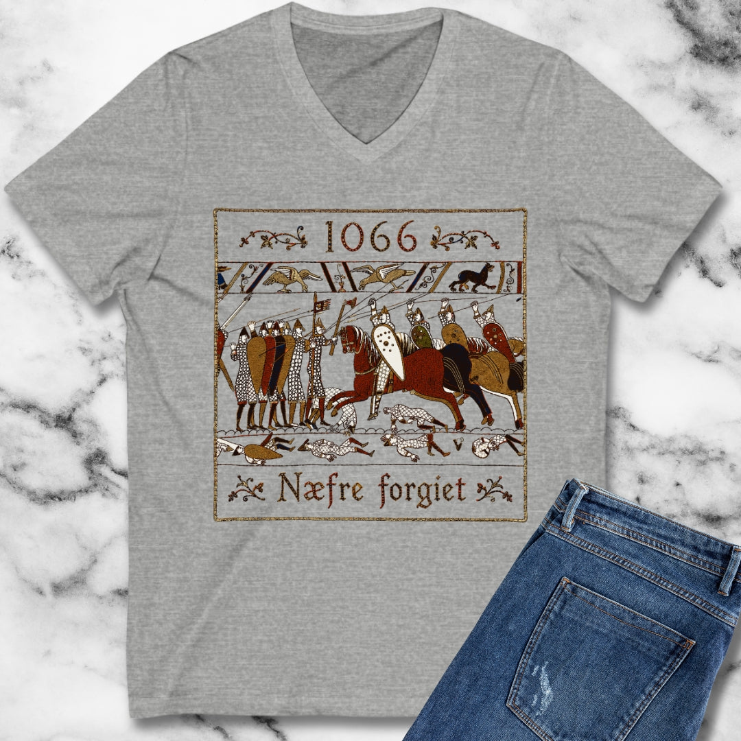 1066 Never Forget Old English Tapestry V-neck