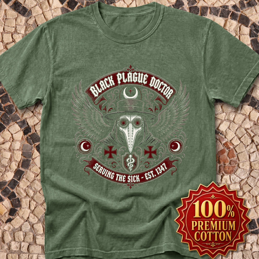 Black Plague Doctor Serving the Sick Premium Tee