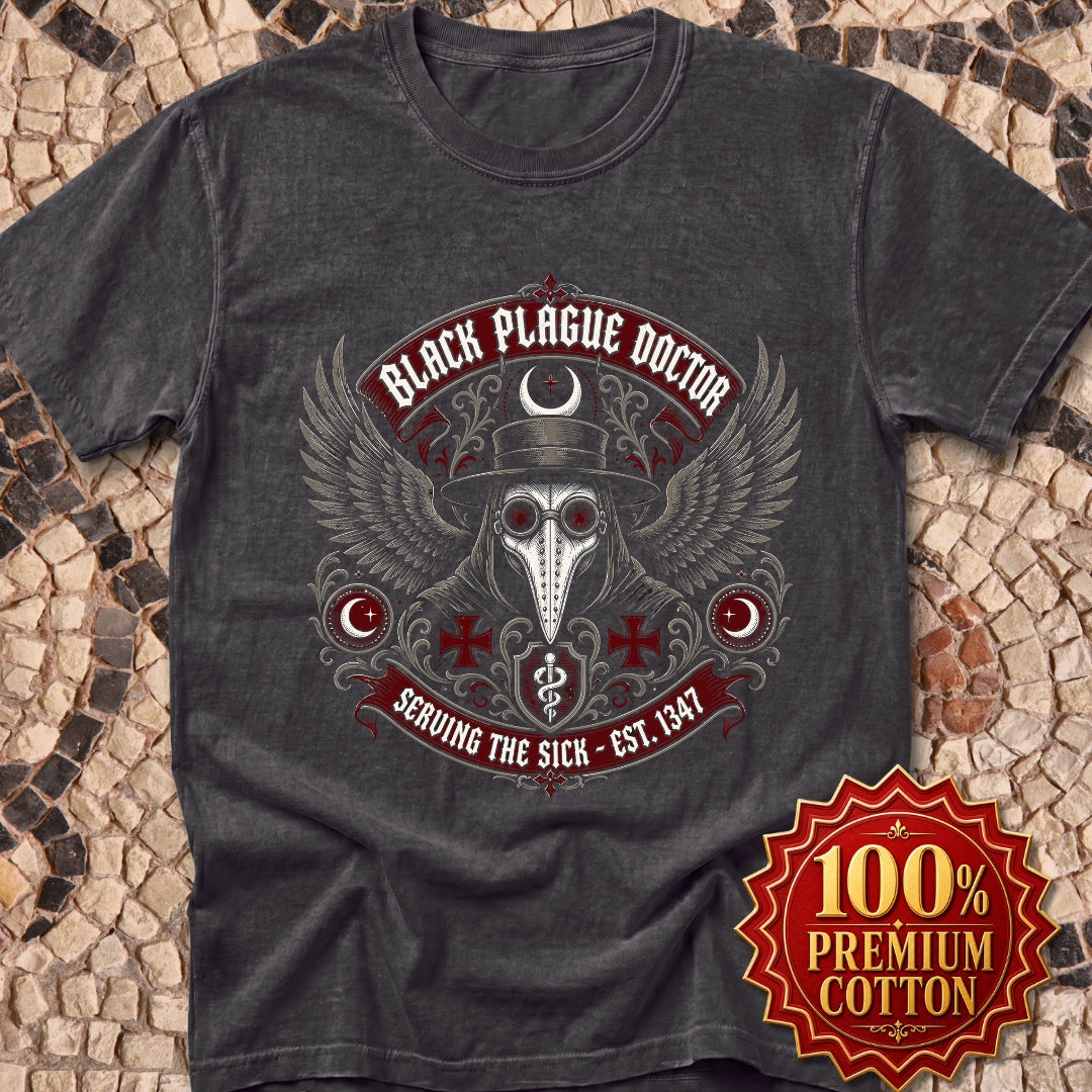 Black Plague Doctor Serving the Sick Premium Tee