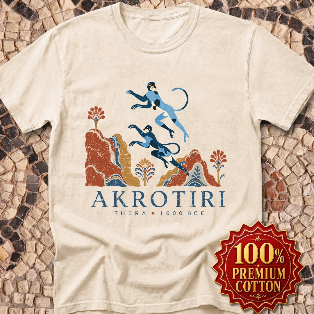 Blue Monkeys Santorini Akrotiri Premium Tee
