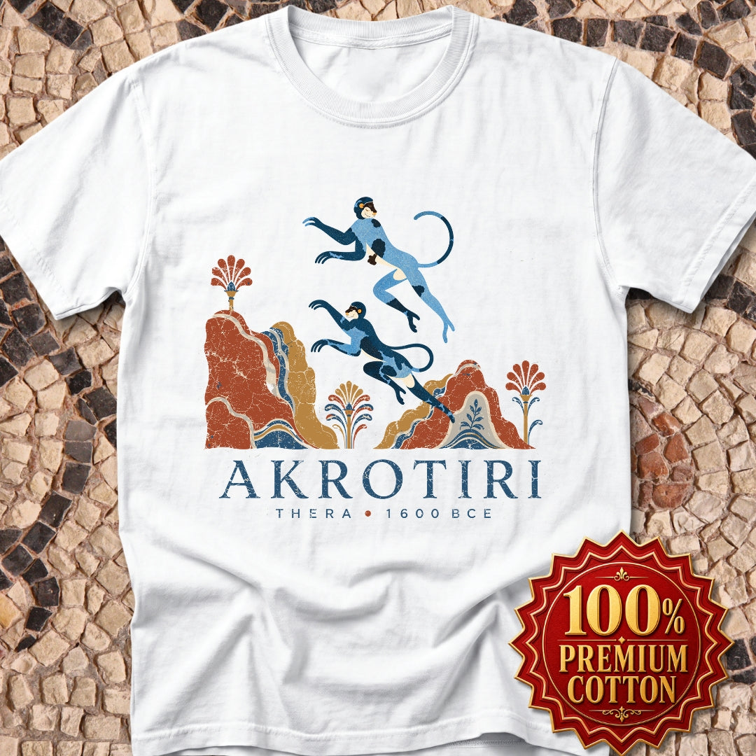 Blue Monkeys Santorini Akrotiri Premium Tee