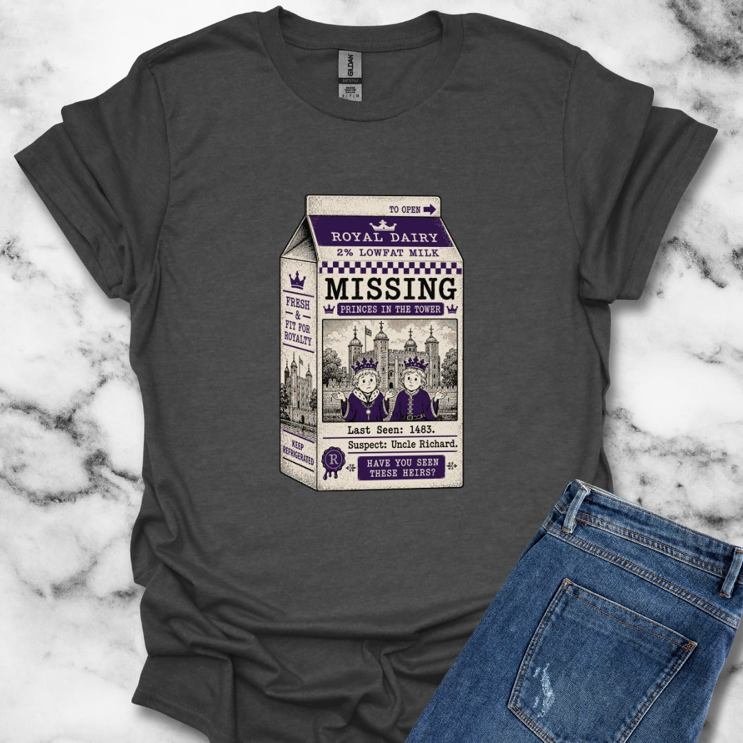 Princes in the Tower Missing Milk Carton T-Shirt