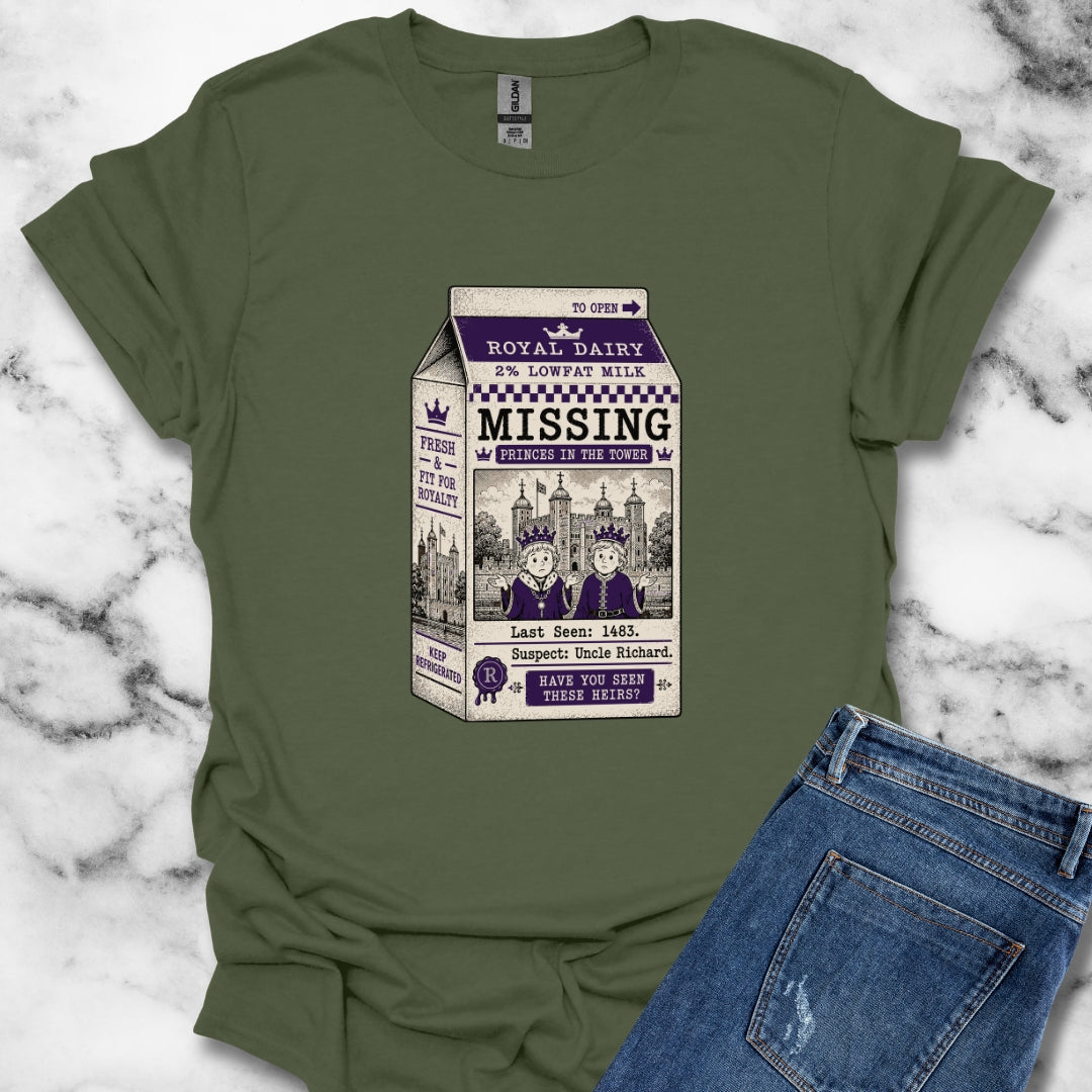 Princes in the Tower Missing Milk Carton T-Shirt