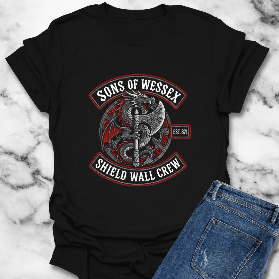 Sons of Wessex Shield Wall Crew T-Shirt