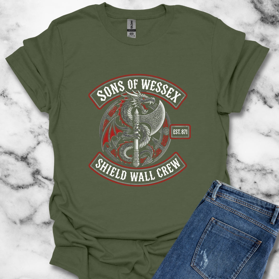 Sons of Wessex Shield Wall Crew T-Shirt