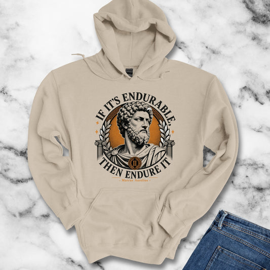 Marcus Aurelius Endurable Quote Light Hoodie