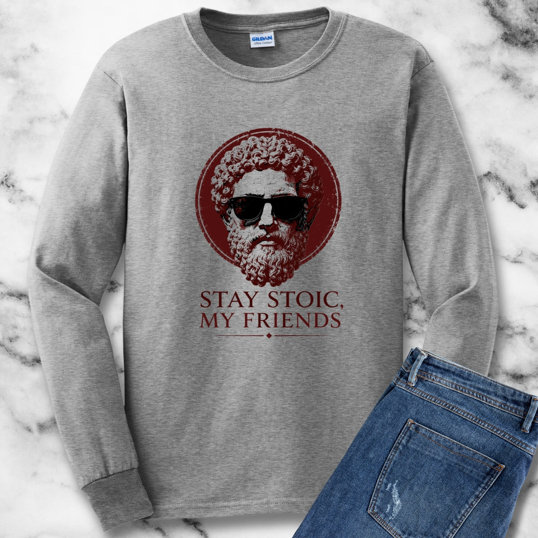 Aurelius Stay Stoic My Friends Unisex Long Sleeve Tee