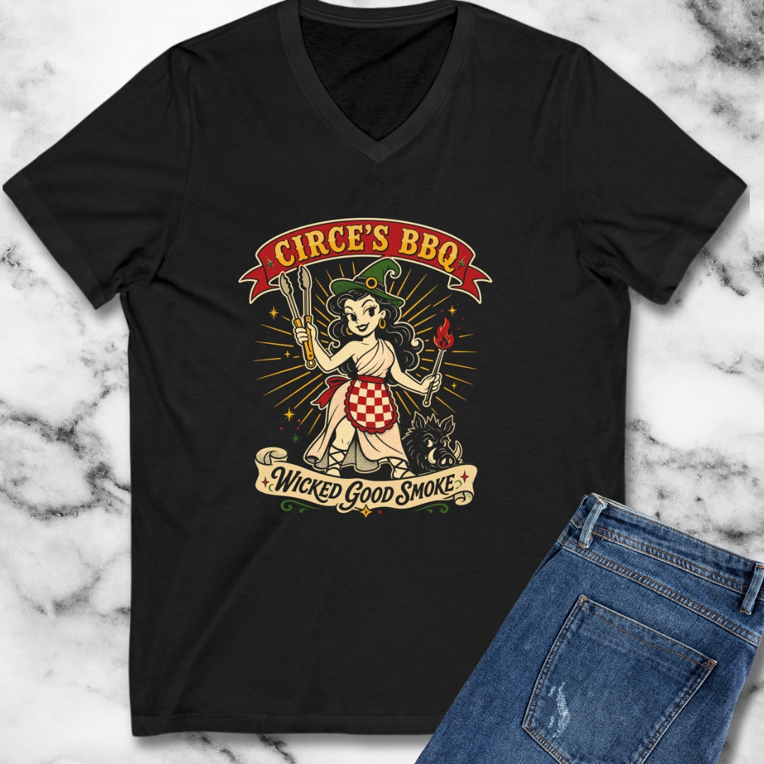 Circe's BBQ Wicked Good Smoke V-Neck