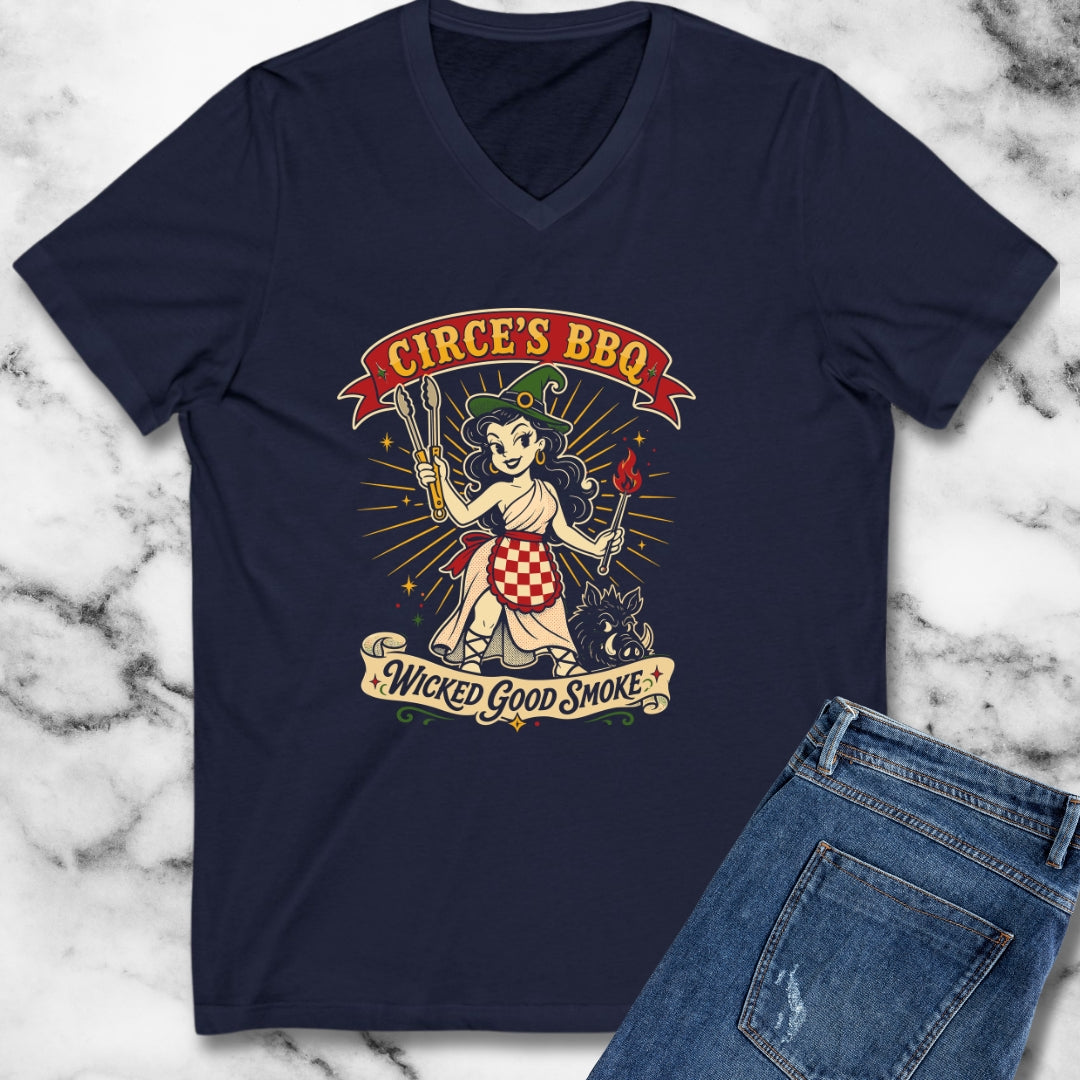 Circe's BBQ Wicked Good Smoke V-Neck