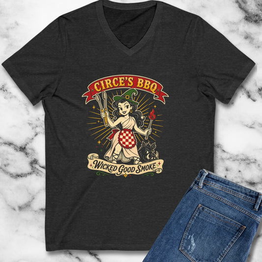 Circe's BBQ Wicked Good Smoke V-Neck