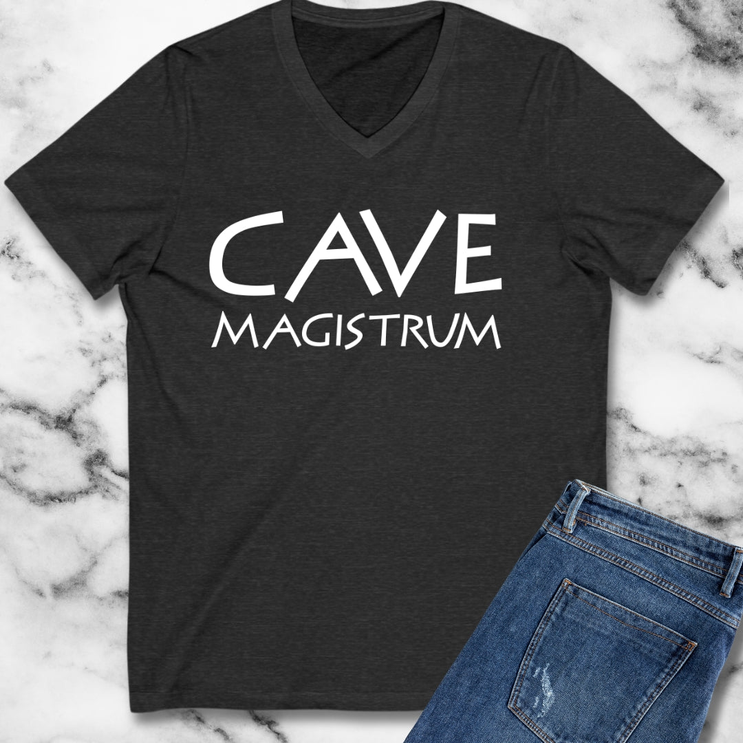 Cave Magistrum Beware Teacher V-Neck