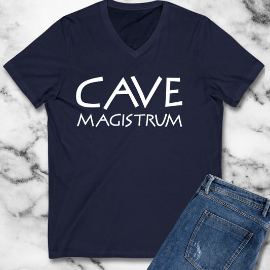 Cave Magistrum Beware Teacher V-Neck