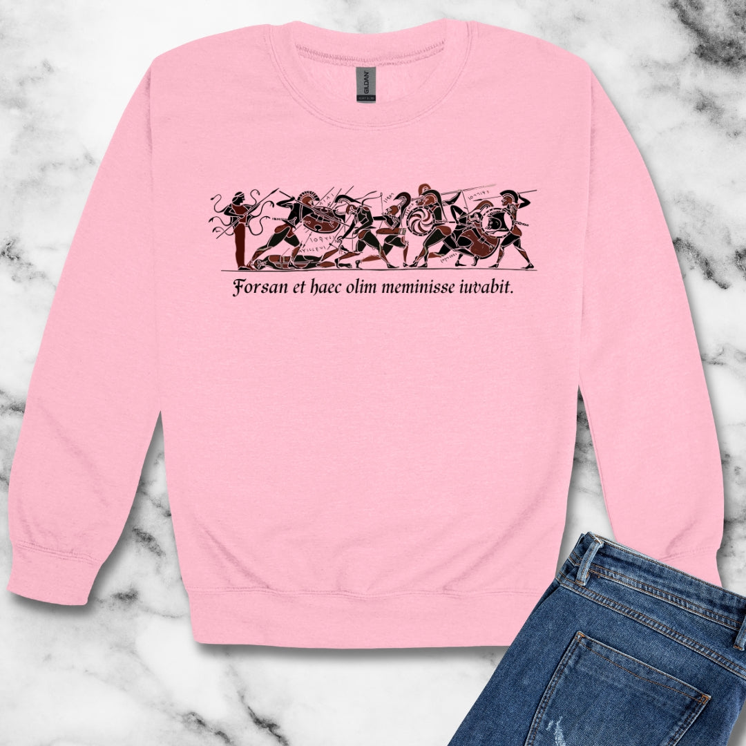 Aeneid Good Old Days Quote in Latin Unisex Heavy Crewneck Sweatshirt