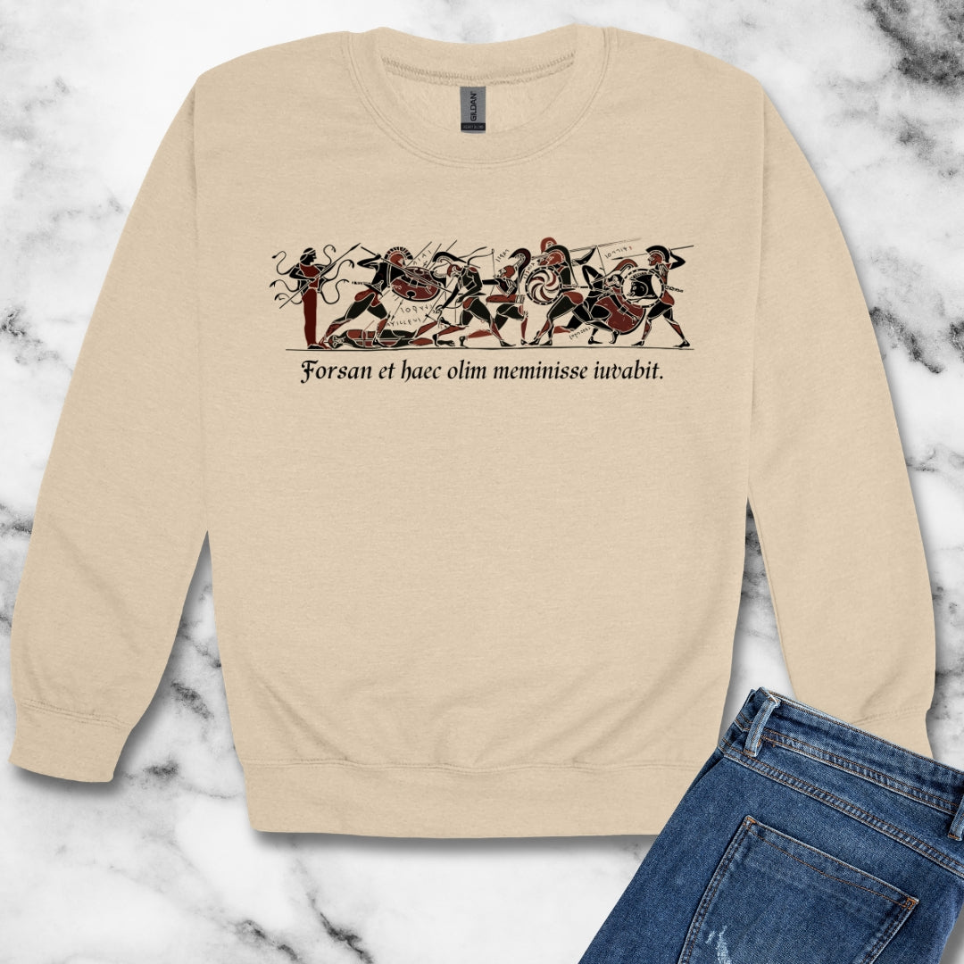 Aeneid Good Old Days Quote in Latin Unisex Heavy Crewneck Sweatshirt