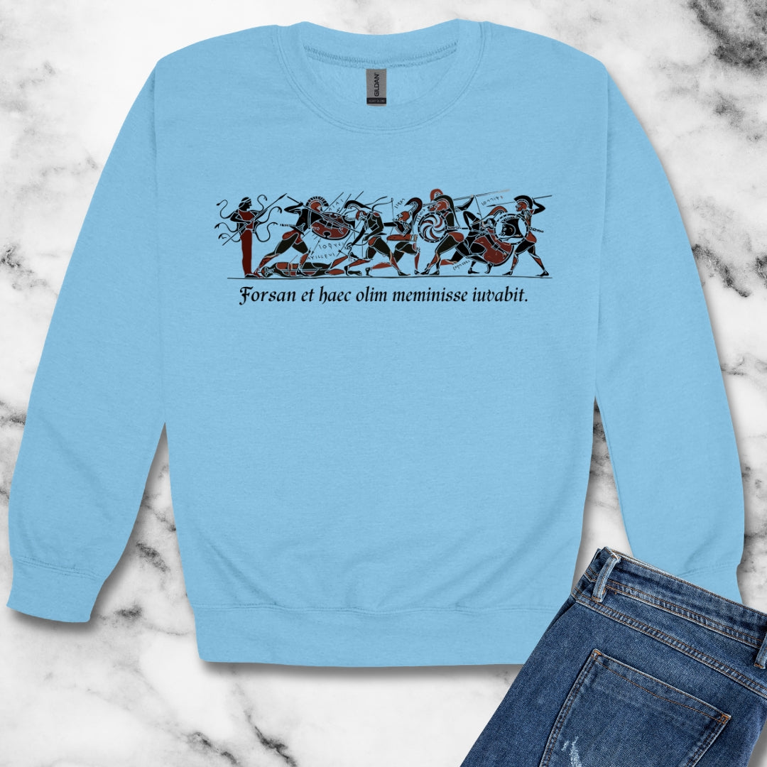 Aeneid Good Old Days Quote in Latin Unisex Heavy Crewneck Sweatshirt