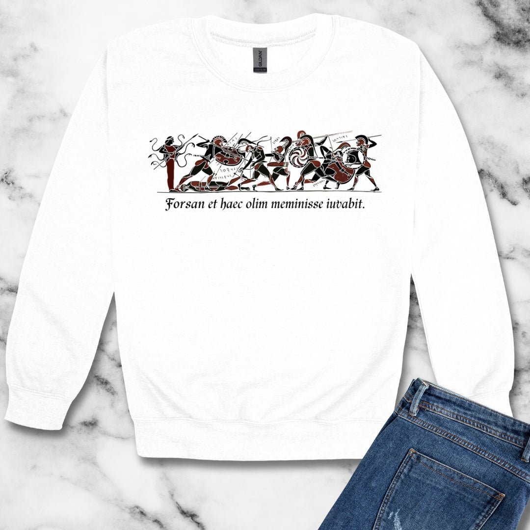 Aeneid Good Old Days Quote in Latin Unisex Heavy Crewneck Sweatshirt