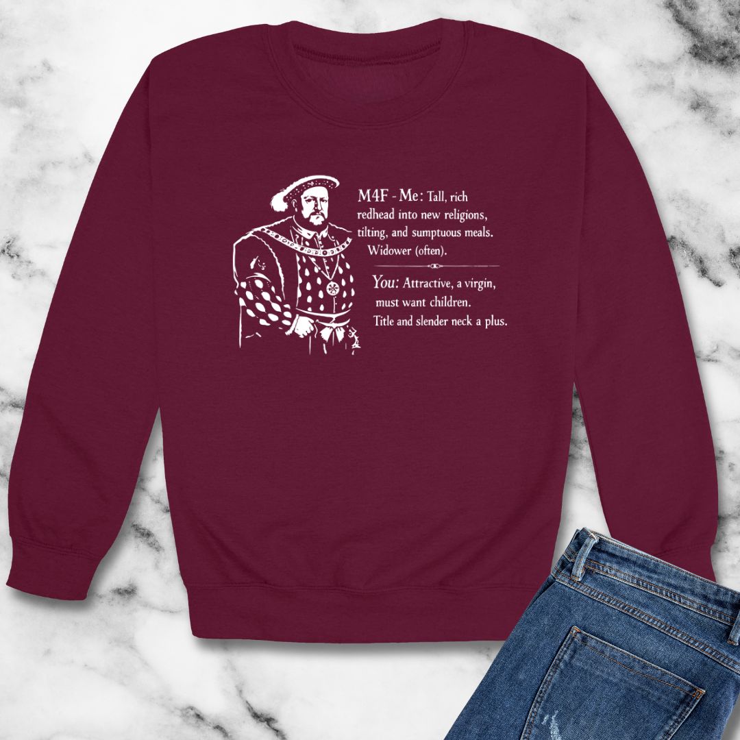 Henry VIII Personal Ad Unisex Heavy Crewneck Sweatshirt