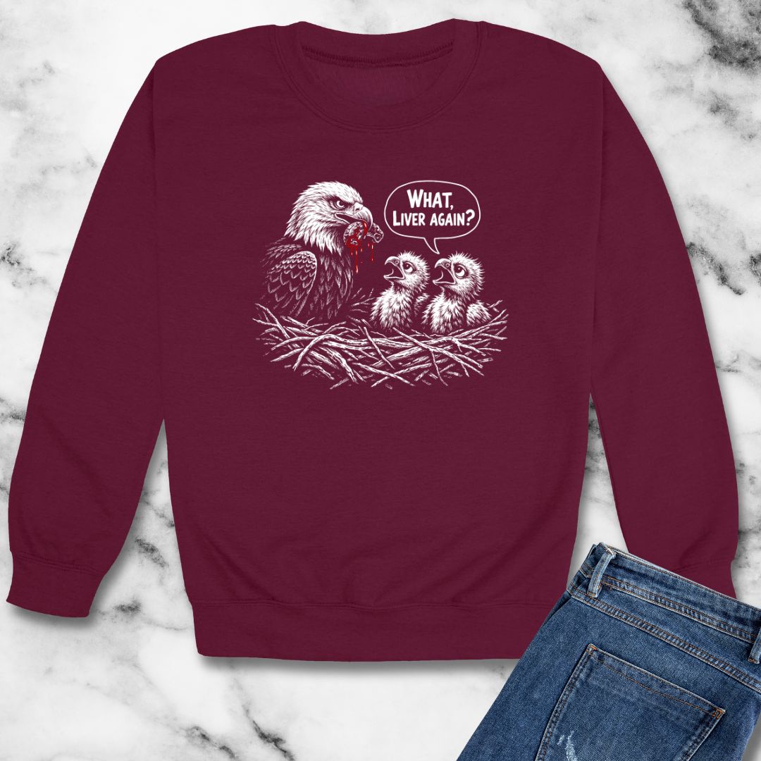 Prometheus What Liver Again Unisex Heavy Crewneck Sweatshirt