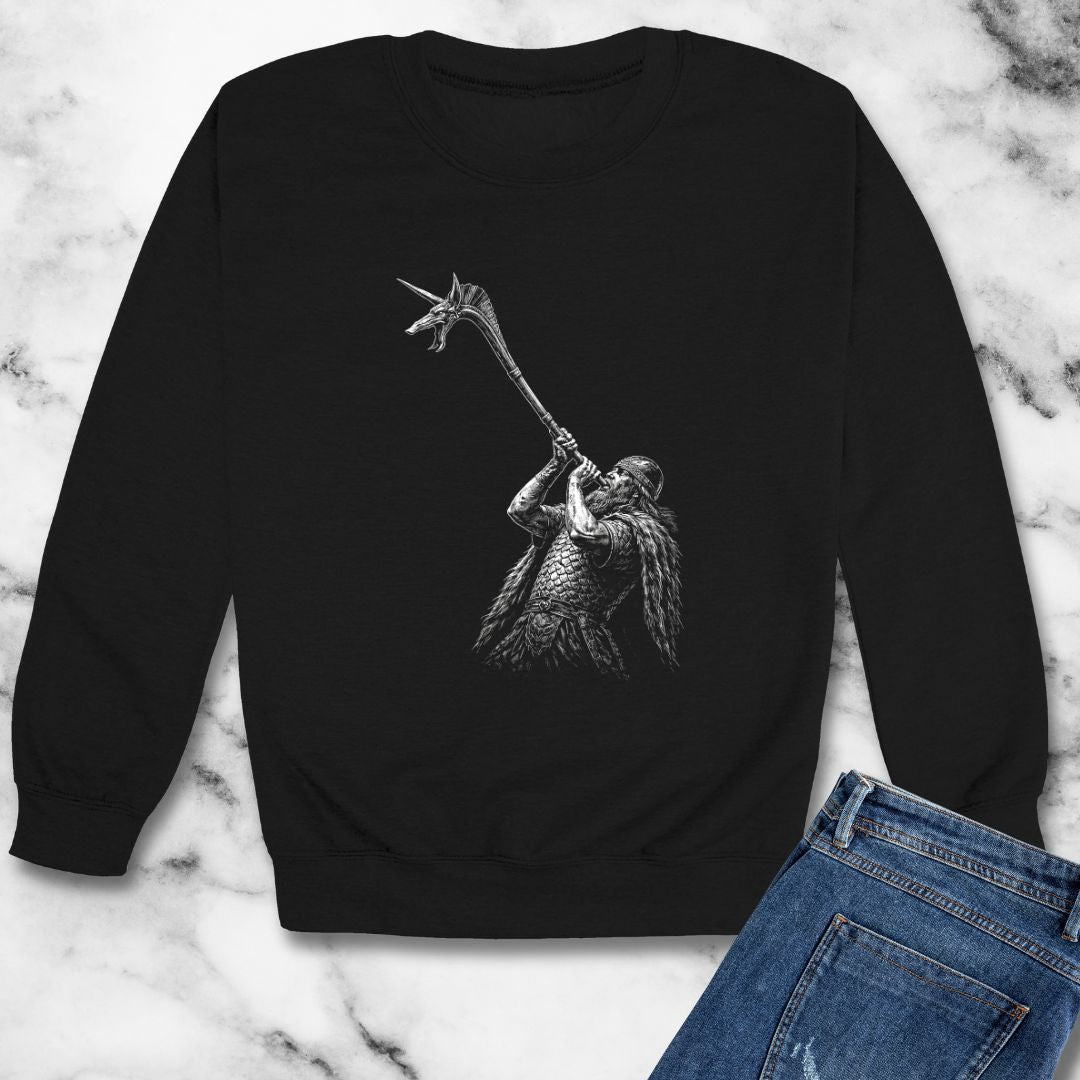 Celtic Warrior with Carnyx Unisex Heavy Crewneck Sweatshirt