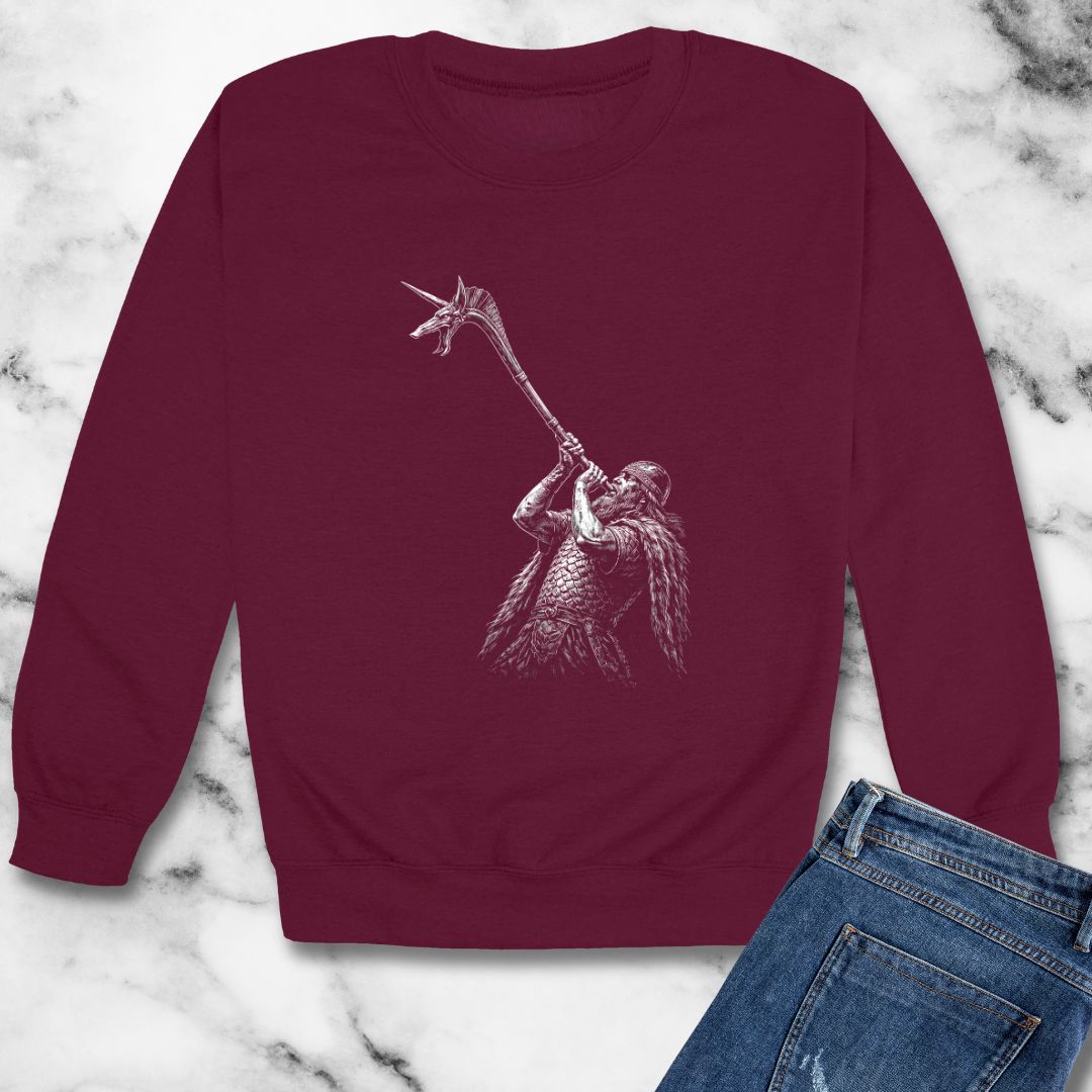 Celtic Warrior with Carnyx Unisex Heavy Crewneck Sweatshirt