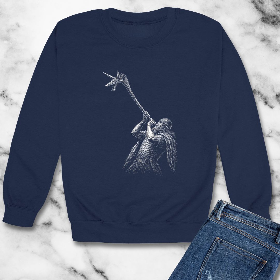 Celtic Warrior with Carnyx Unisex Heavy Crewneck Sweatshirt
