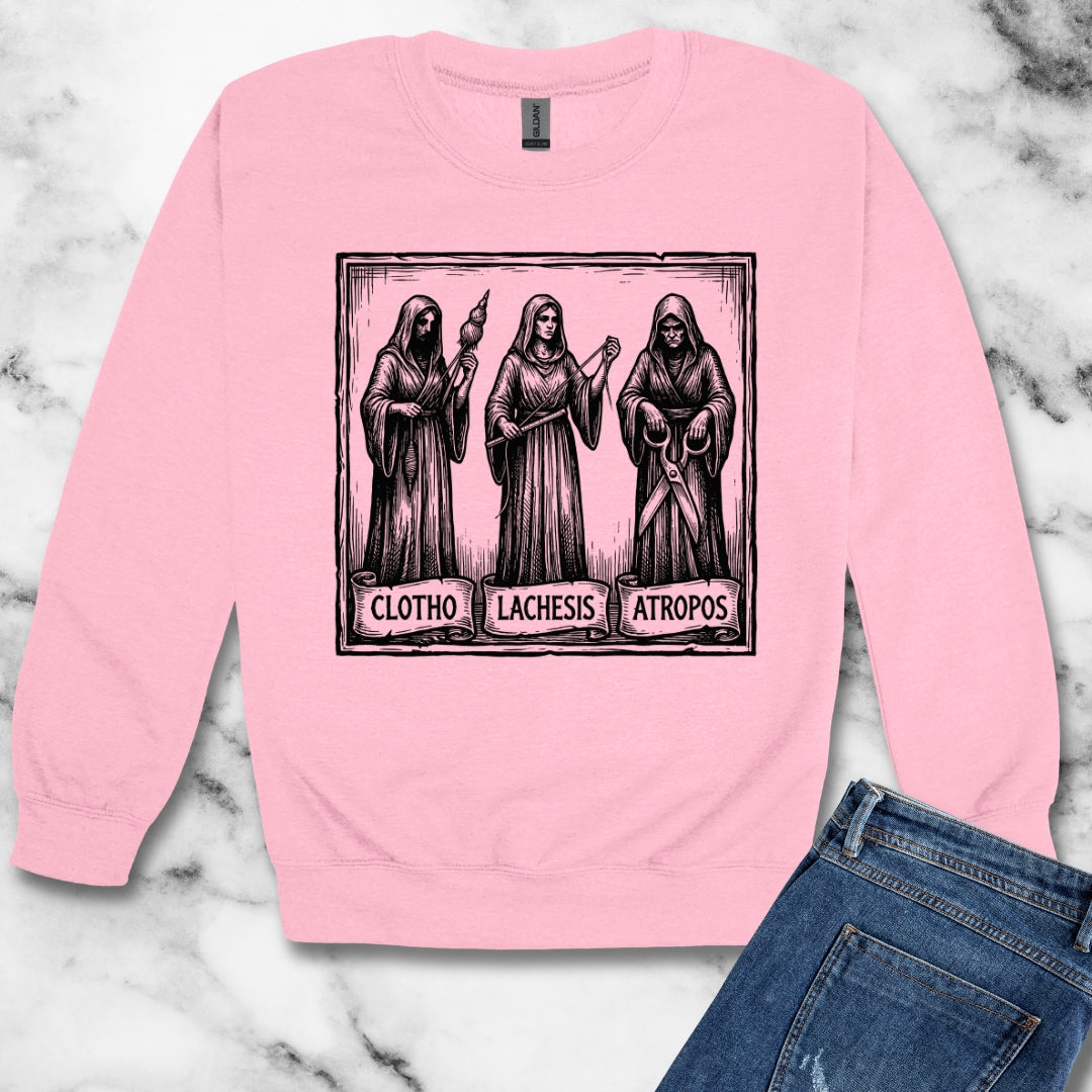 The 3 Fates Clotho Lachesis Atropos Unisex Heavy Crewneck Sweatshirt