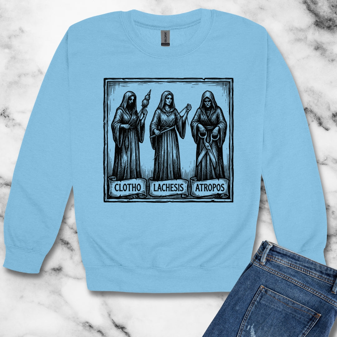 The 3 Fates Clotho Lachesis Atropos Unisex Heavy Crewneck Sweatshirt