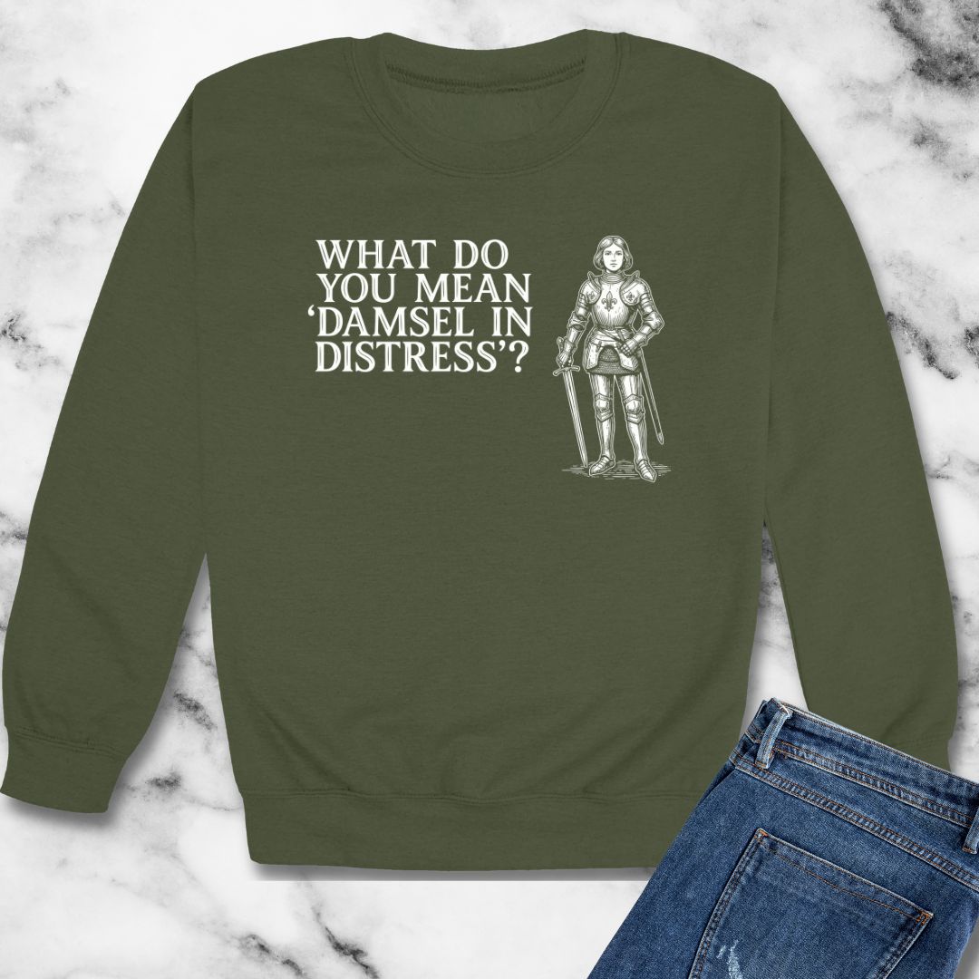 Joan of Arc Damsel in Distress Unisex Heavy Crewneck Sweatshirt