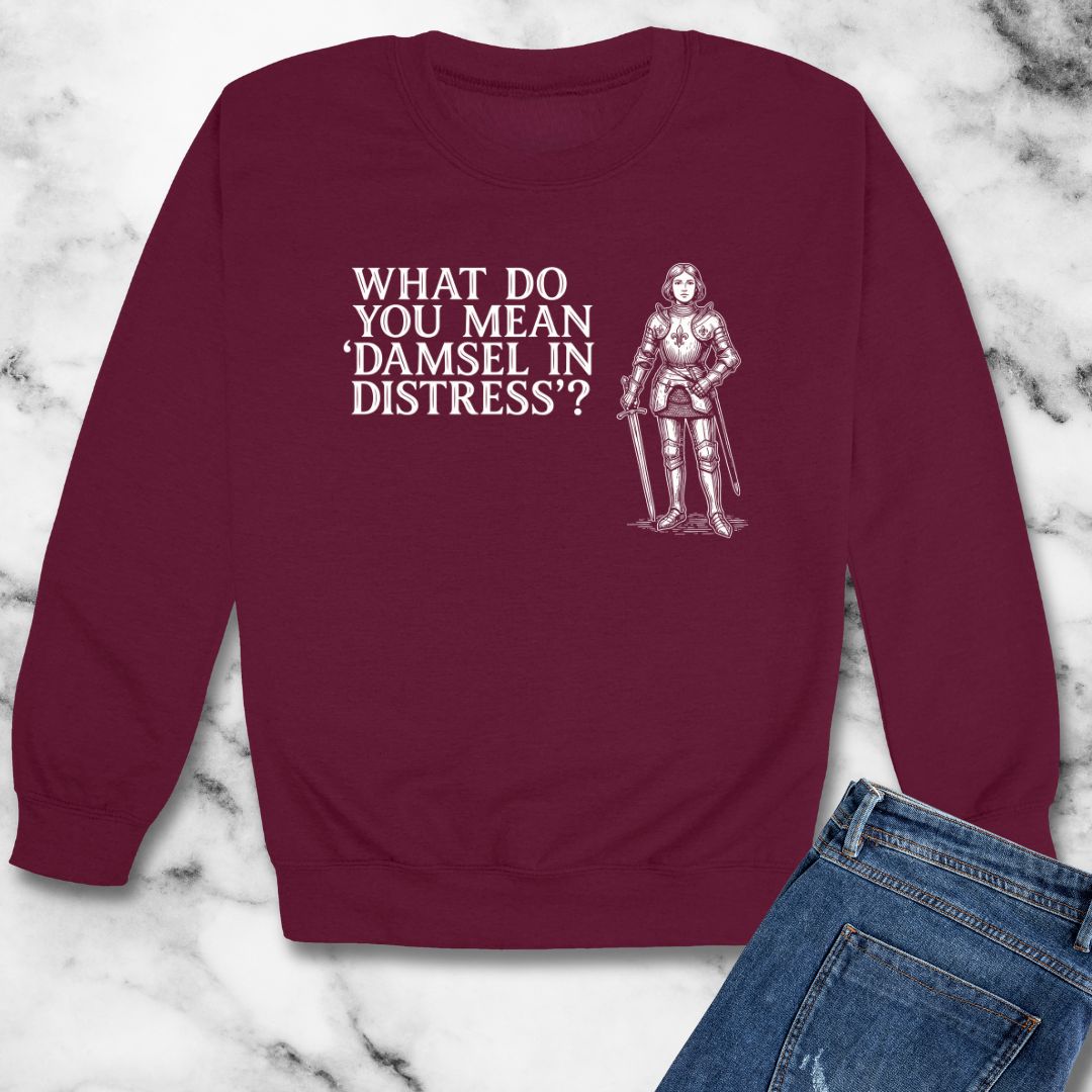 Joan of Arc Damsel in Distress Unisex Heavy Crewneck Sweatshirt