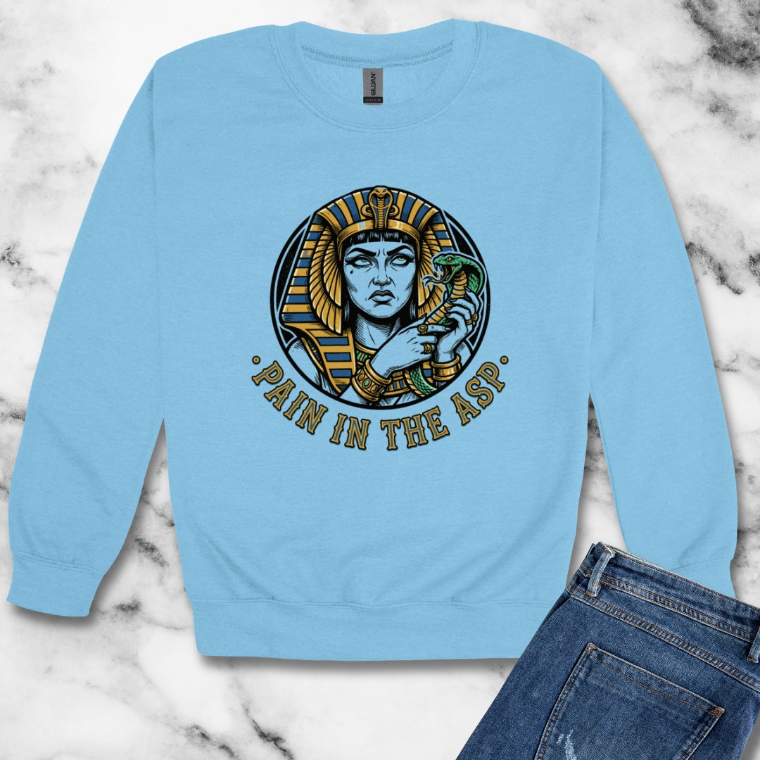 Cleopatra Pain in the Asp Unisex Heavy Crewneck Sweatshirt