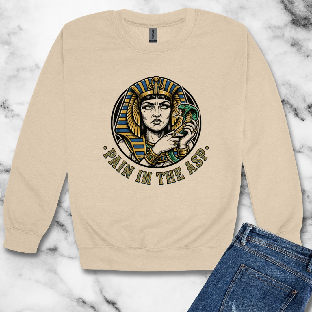 Cleopatra Pain in the Asp Unisex Heavy Crewneck Sweatshirt