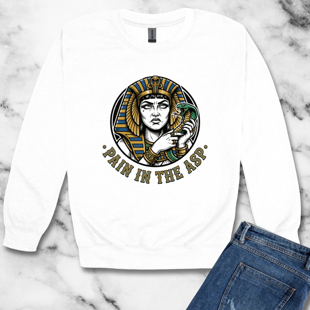 Cleopatra Pain in the Asp Unisex Heavy Crewneck Sweatshirt