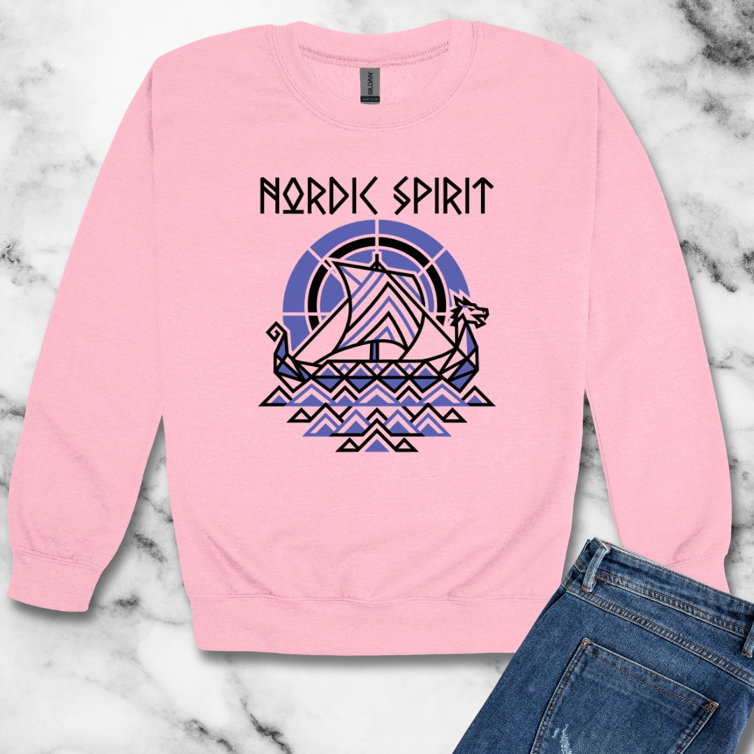 Norid Spirit Viking Longbow Modernist Unisex Heavy Crewneck Sweatshirt