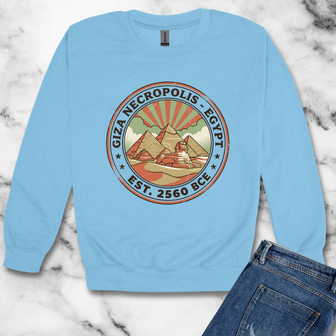 Giza Pyramids Necropolis Unisex Heavy Crewneck Sweatshirt