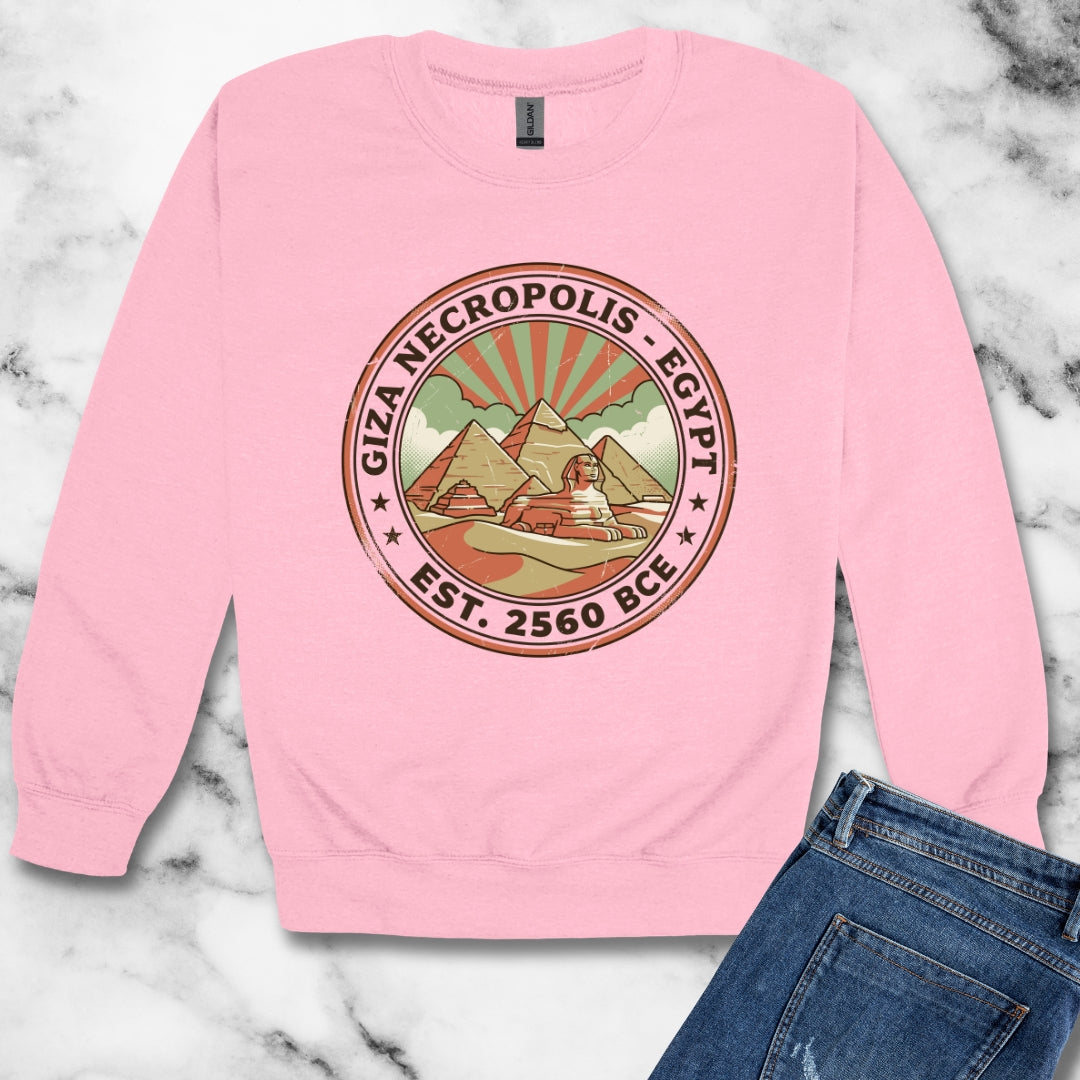 Giza Pyramids Necropolis Unisex Heavy Crewneck Sweatshirt
