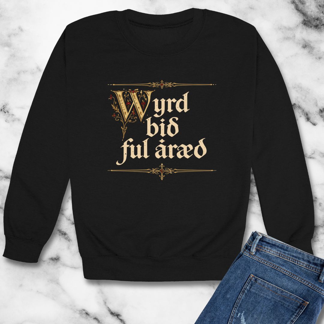 Old English Settled in Truth is Fate Wanderer Unisex Heavy Crewneck Sweatshirt