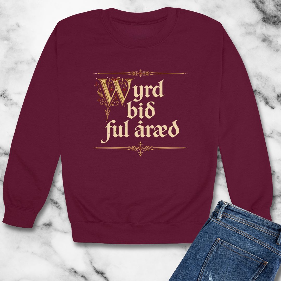Old English Settled in Truth is Fate Wanderer Unisex Heavy Crewneck Sweatshirt