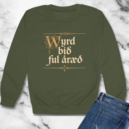 Old English Settled in Truth is Fate Wanderer Unisex Heavy Crewneck Sweatshirt