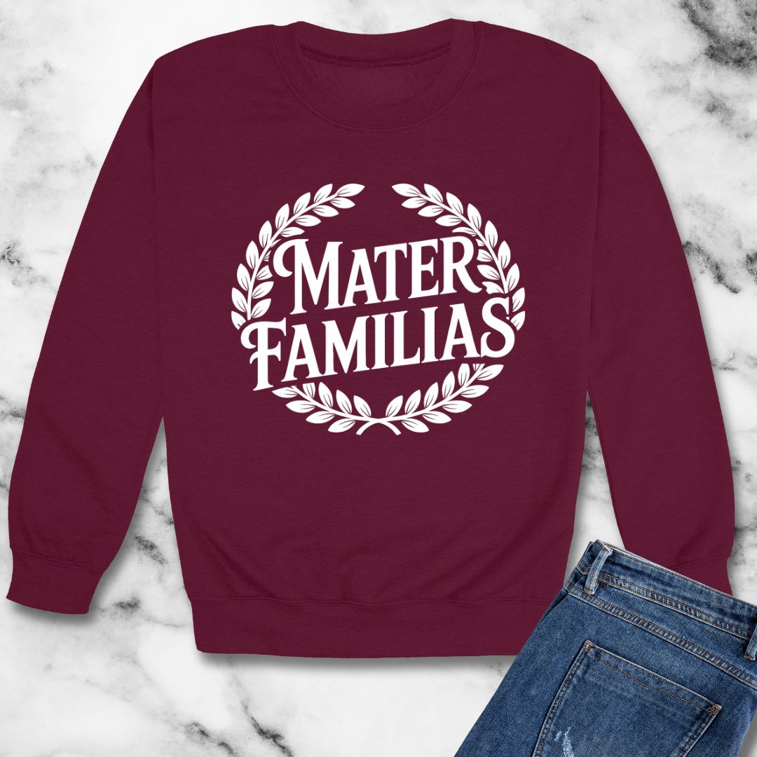 Mater Familias Mother Latin Unisex Heavy Crewneck Sweatshirt