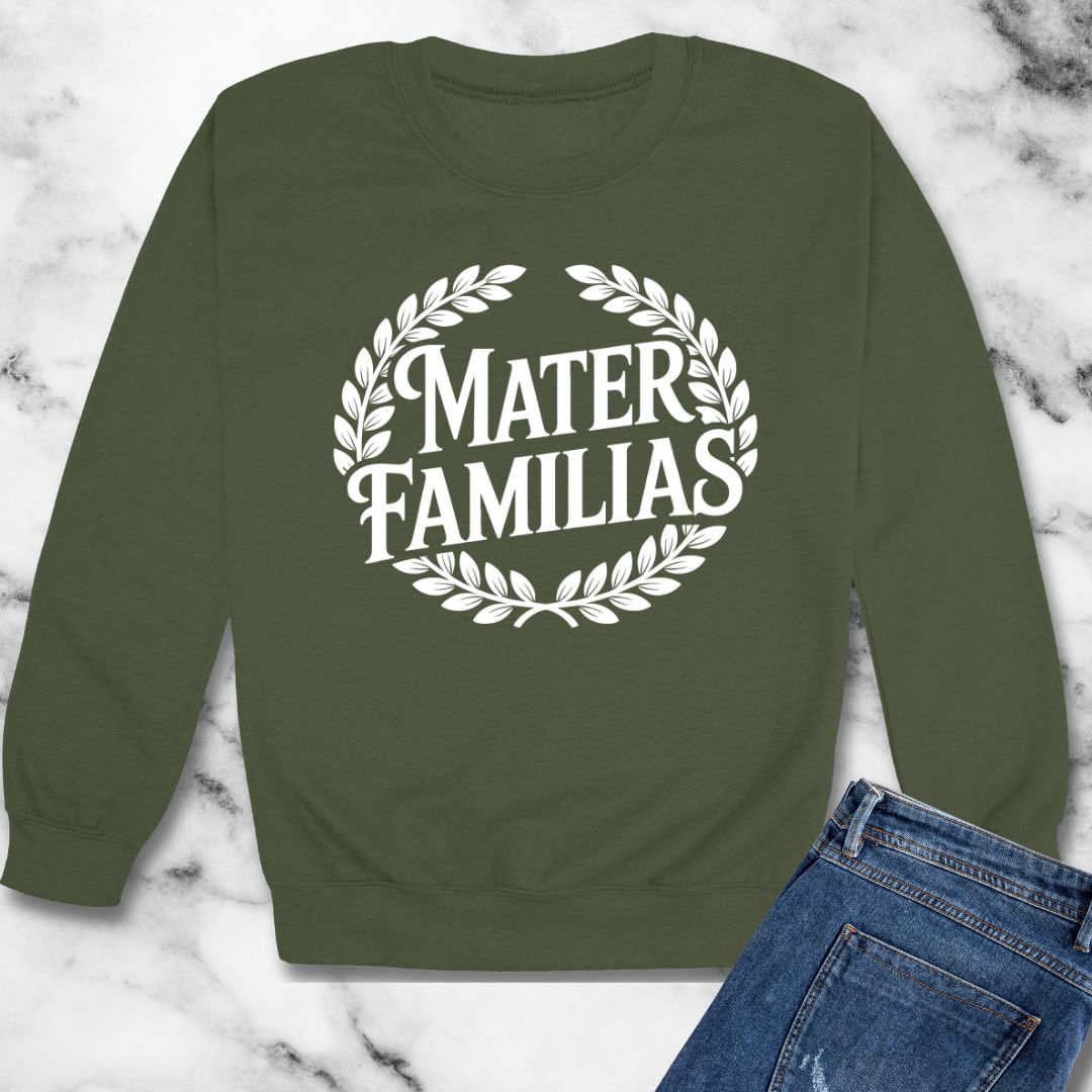 Mater Familias Mother Latin Unisex Heavy Crewneck Sweatshirt