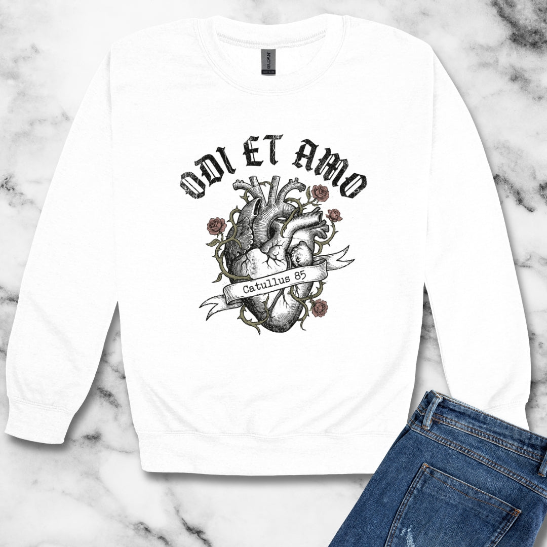 Catullus 85 Odi et Amo Love Hate Unisex Heavy Crewneck Sweatshirt